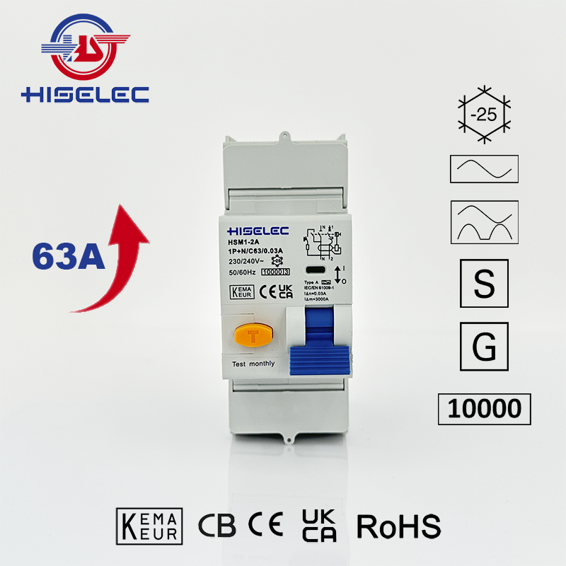 漏电保护开关RCBO HSM1-2A type A 10kA