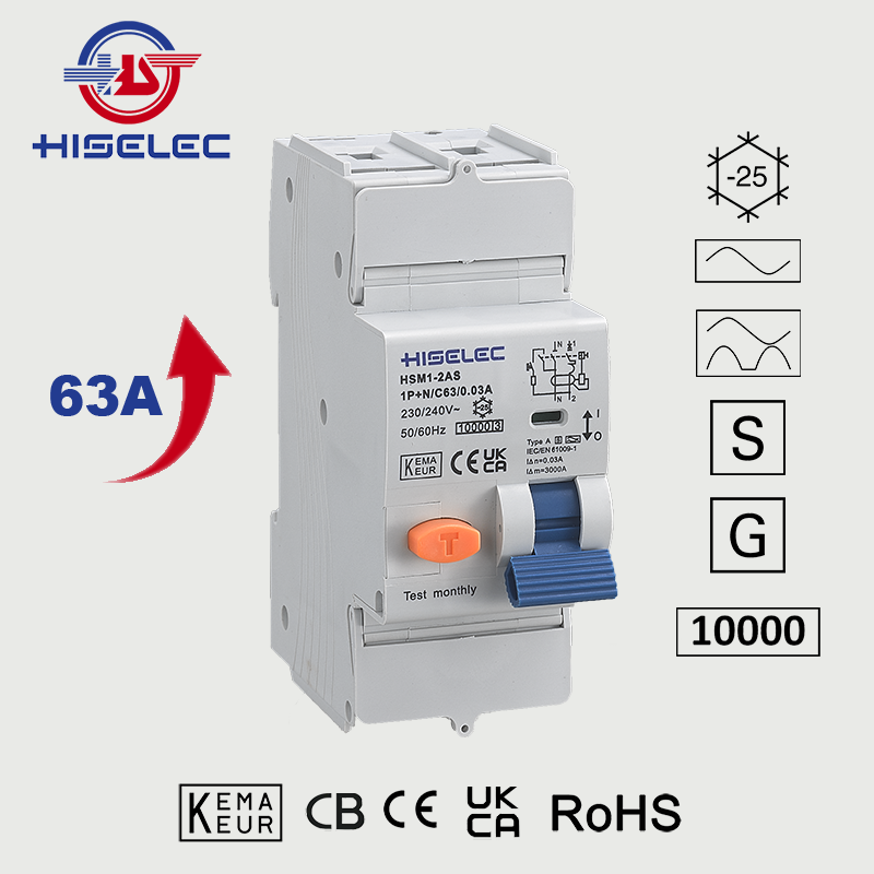 RCBO HSM1-2A type A[S] 10kA