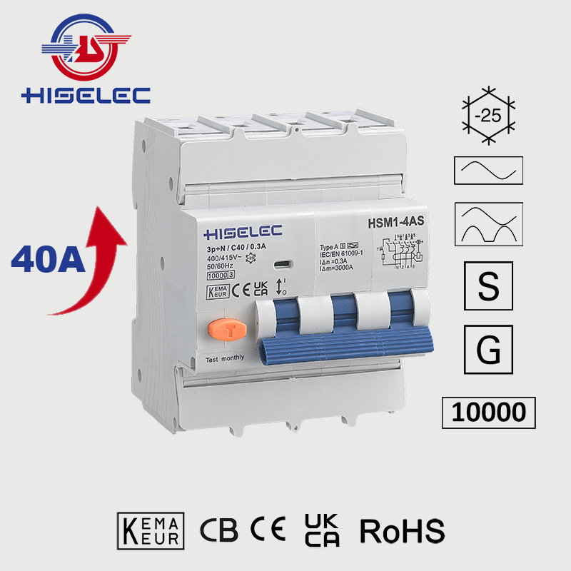 漏电保护开关RCBO HSM1-4A type A[S] 10kA