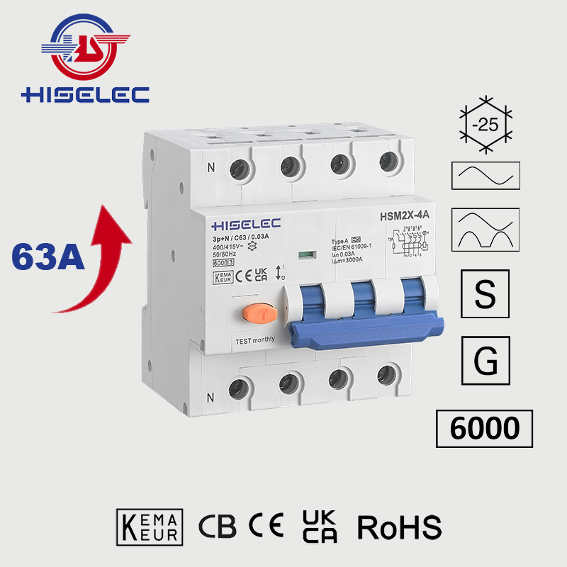 RCBO HSM2X-4A type A 6kA