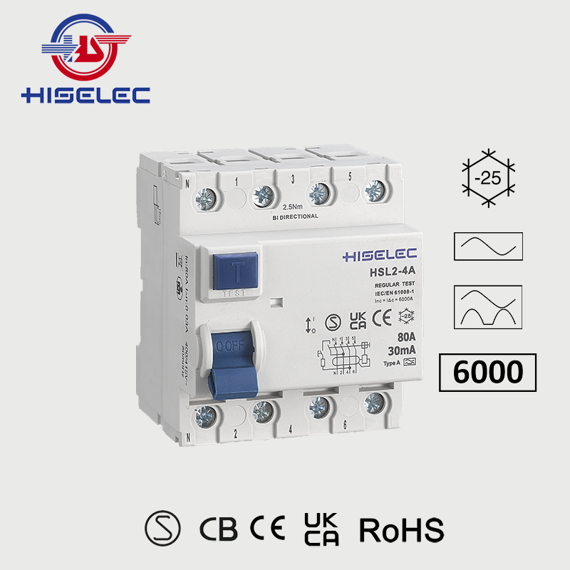 RCCB HSL2-4A type A 6kA 3P+N